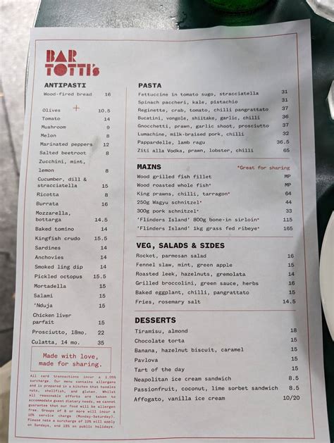 tottis menu